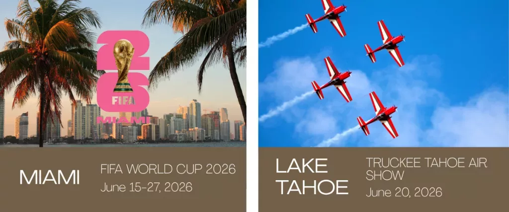 Miami and Lake Tahoe