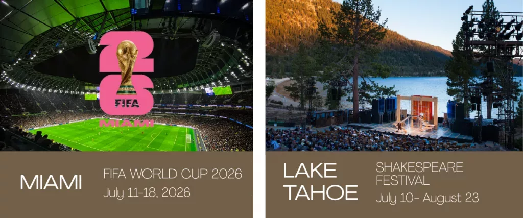 Miami and Lake Tahoe